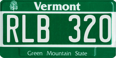 VT license plate RLB320