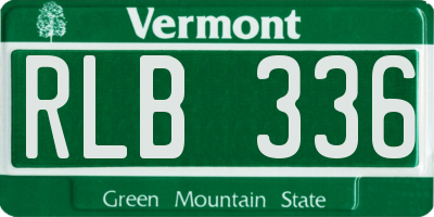 VT license plate RLB336