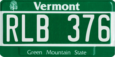 VT license plate RLB376