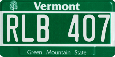 VT license plate RLB407