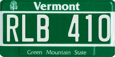 VT license plate RLB410