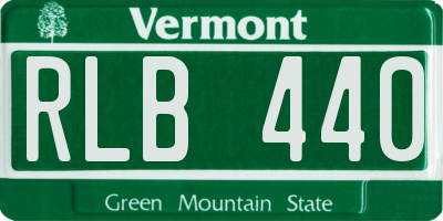 VT license plate RLB440