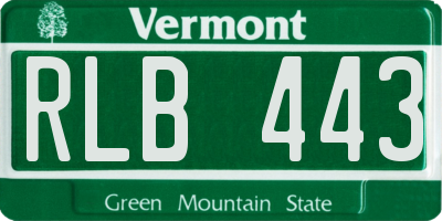 VT license plate RLB443