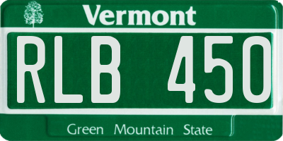 VT license plate RLB450