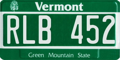 VT license plate RLB452