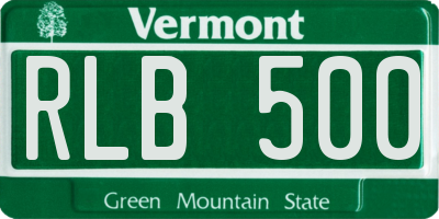 VT license plate RLB500
