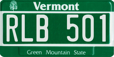 VT license plate RLB501