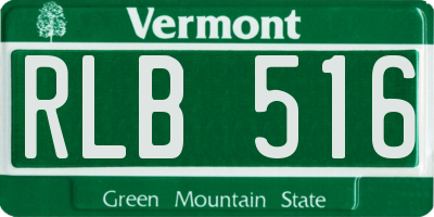 VT license plate RLB516
