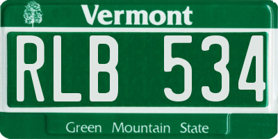 VT license plate RLB534