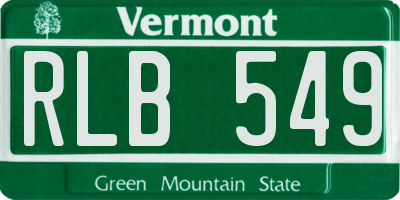 VT license plate RLB549