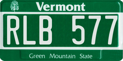 VT license plate RLB577