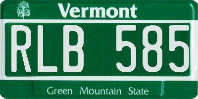 VT license plate RLB585