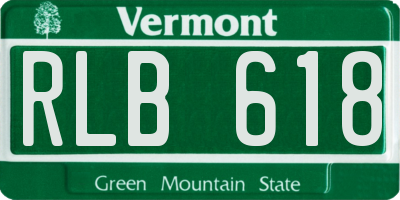 VT license plate RLB618