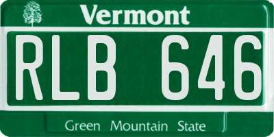 VT license plate RLB646