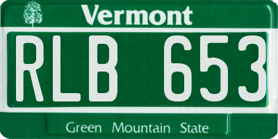 VT license plate RLB653
