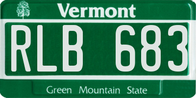 VT license plate RLB683