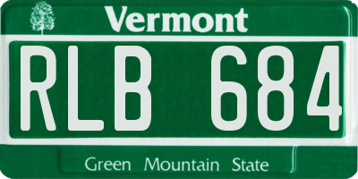 VT license plate RLB684