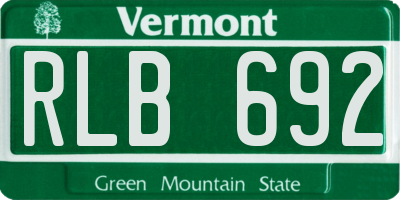 VT license plate RLB692