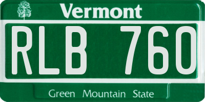 VT license plate RLB760