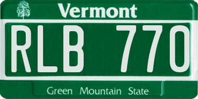 VT license plate RLB770