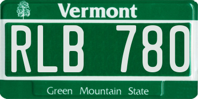 VT license plate RLB780