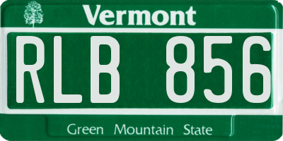VT license plate RLB856