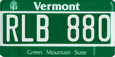 VT license plate RLB880