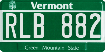 VT license plate RLB882