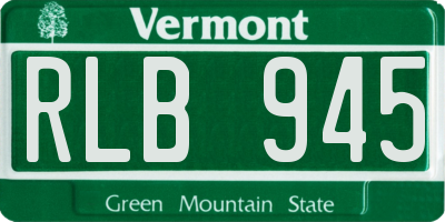 VT license plate RLB945