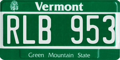 VT license plate RLB953