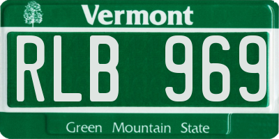 VT license plate RLB969