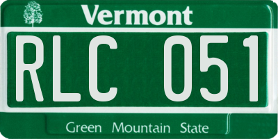 VT license plate RLC051