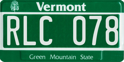 VT license plate RLC078