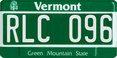 VT license plate RLC096