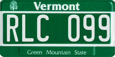 VT license plate RLC099