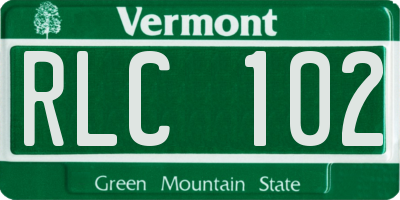 VT license plate RLC102