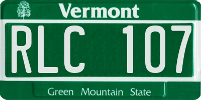 VT license plate RLC107