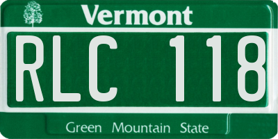 VT license plate RLC118