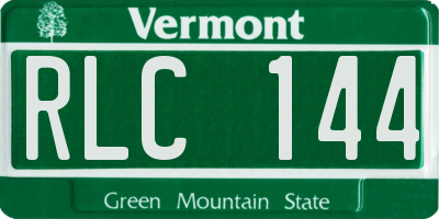 VT license plate RLC144
