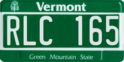 VT license plate RLC165