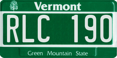 VT license plate RLC190