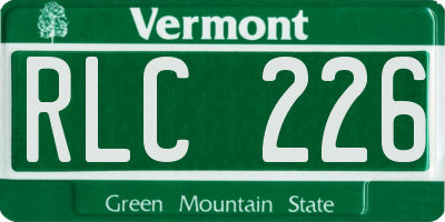 VT license plate RLC226