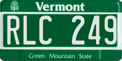 VT license plate RLC249