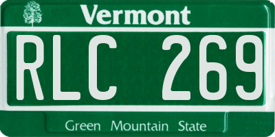 VT license plate RLC269
