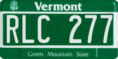 VT license plate RLC277