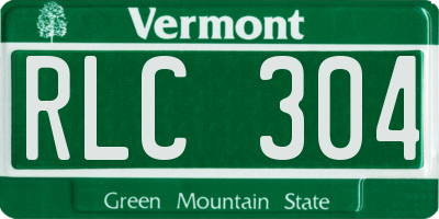 VT license plate RLC304