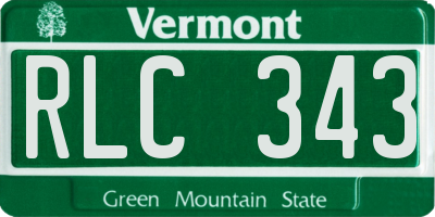 VT license plate RLC343