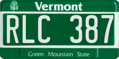 VT license plate RLC387