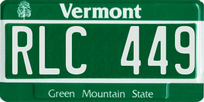 VT license plate RLC449