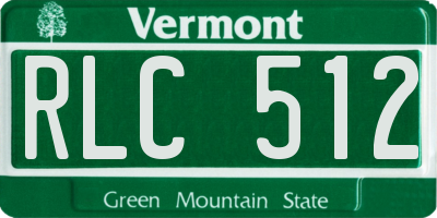 VT license plate RLC512